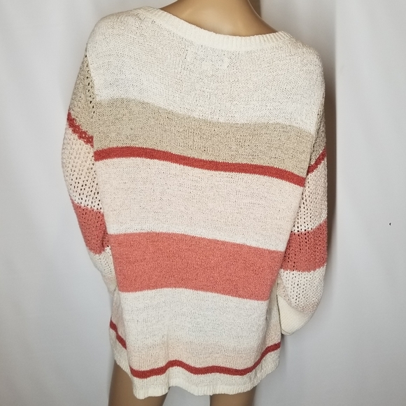 Loft striped stitched sleeve sweater knit - Picture 4 of 9
